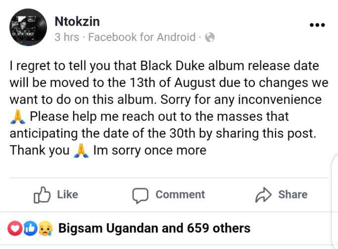 Ntokzin Postpones “Black Duke Album” Release Date – Amapiano MP3 Download