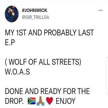My First and Last EP will be “Wolf of All Streets” – Sir Trill