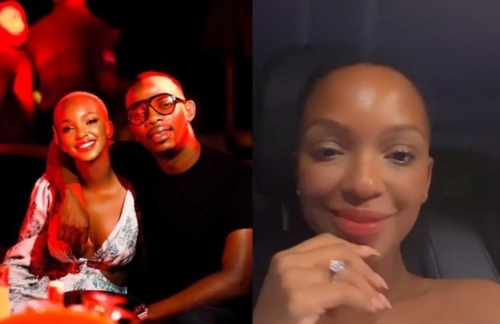 Zakes Bantwini gifts Nandi Madida a diamond ring on her 35th birthday (Video)